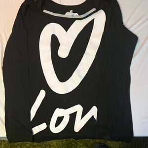 Victoria's Secret Black and White Long Sleeve Tee
